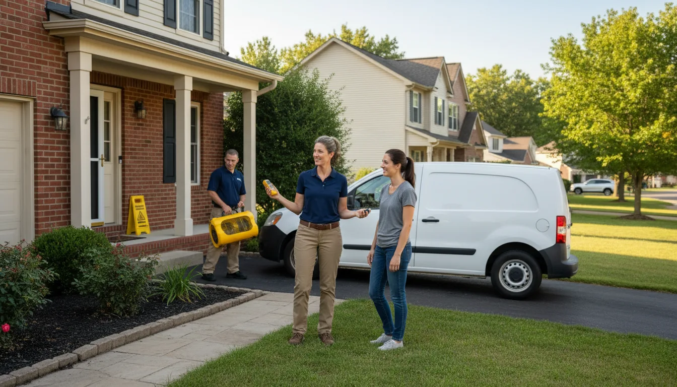 Residential water damage restoration in Camden, IL